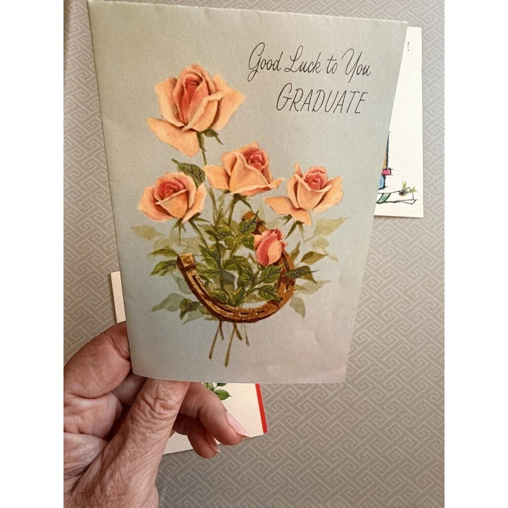 Vintage 1965 Used Graduation Greeting Cards Lot of 4 Hallmark Norcross American